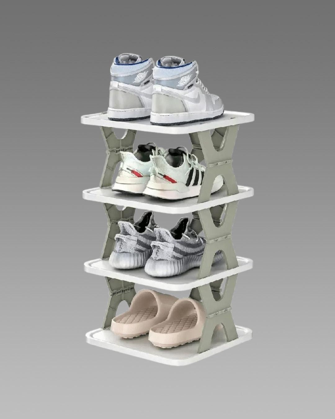 4 Layer Foldable Shoe Rack Organizer – Space Saving Storage Stand