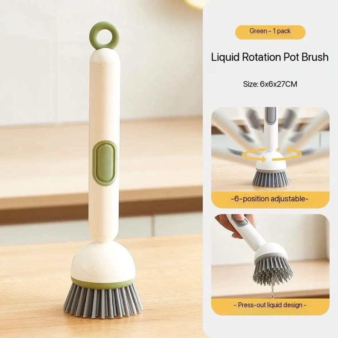 360° Scrubber Wand with Liquid Dispenser – Powerful Kitchen Cleaning Brush