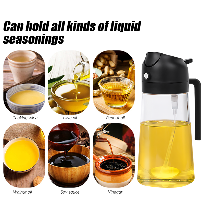 2 IN 1 Oil Dispenser & Sprayer Bottle (500ml)
