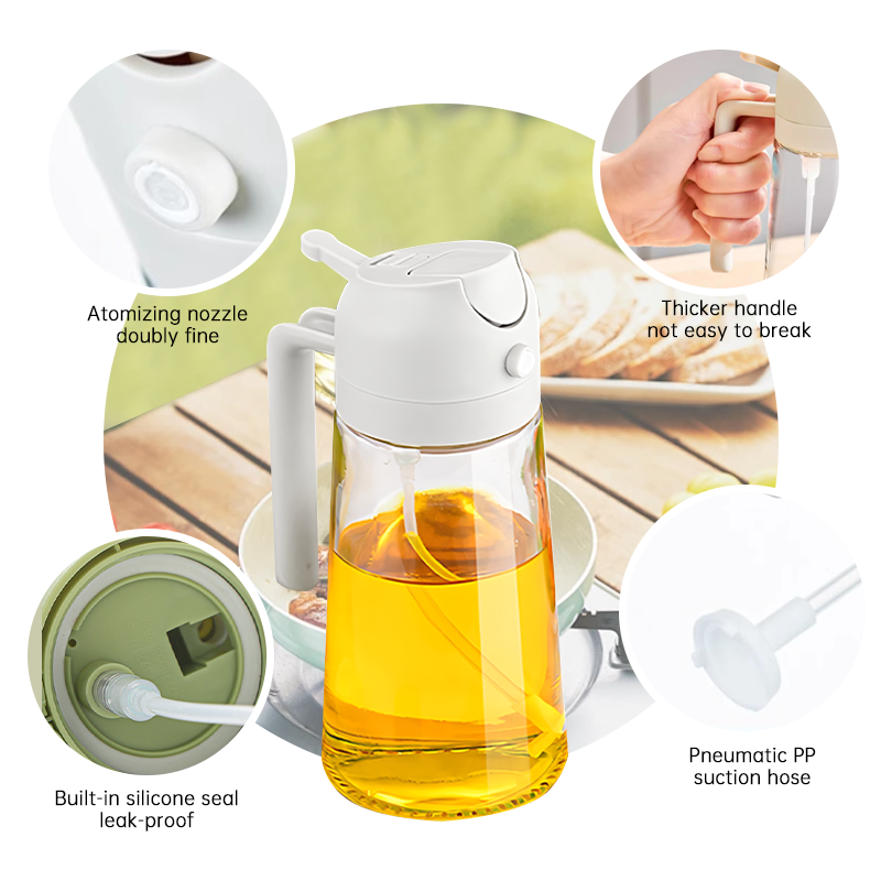 2 IN 1 Oil Dispenser & Sprayer Bottle (500ml)