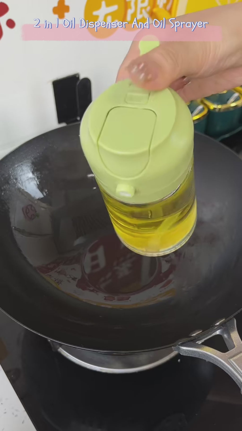 2 IN 1 Oil Dispenser & Sprayer Bottle (500ml)